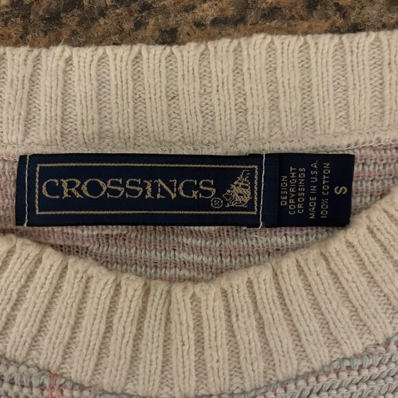 Vintage Crossings Women Nautical Sweater Size S 80s 90s Sailboat Knit Coastal - Picture 5 of 9